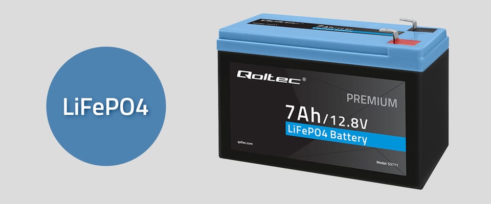 Qoltec Akumulator LiFePO4 Litowo-Żelazowo-Fosforanowy | 12.8V | 7Ah | 89.6Wh | BMS