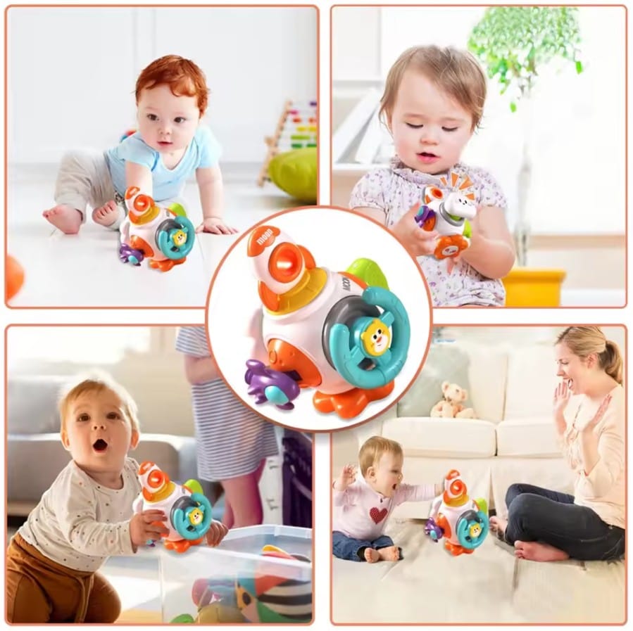 Kostka Sensoryczna Edukacyjna Interaktywna Zabawka Stacja Kosmiczna Rakieta