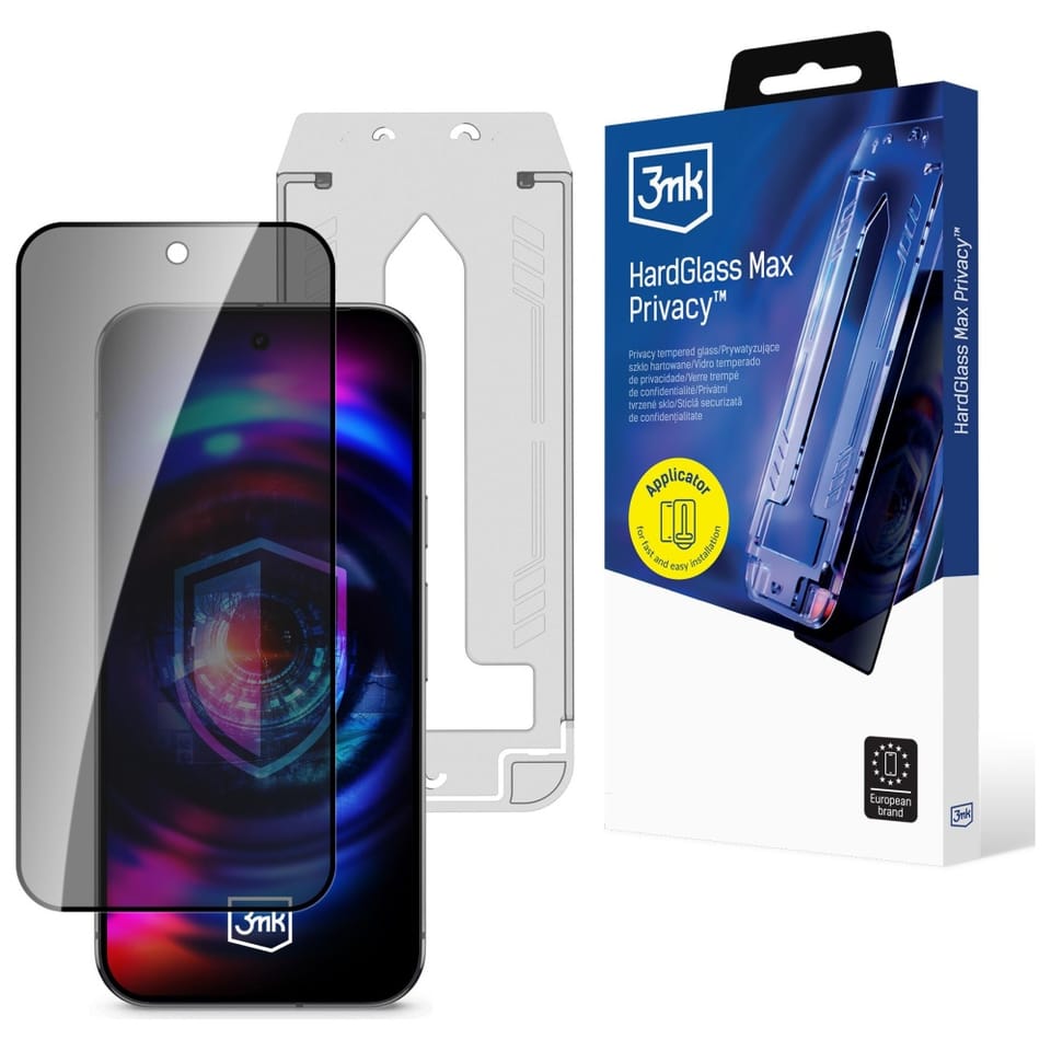 Szkło prywatyzujące 3MK HardGlass Max    Privacy z aplikatorem do Apple iPhone Air