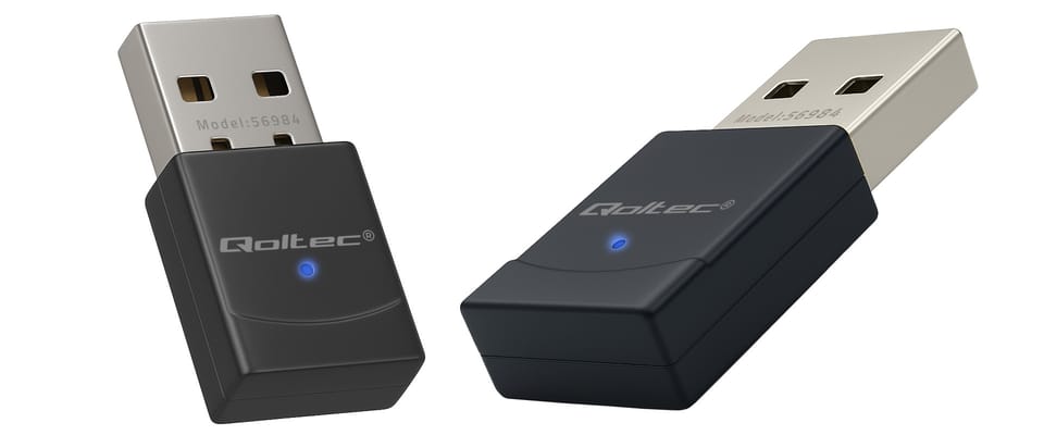 Qoltec Bezprzewodowy Ultra szybki mini adapter WiFi 6 | Standard AX | Bluetooth 5.4 | USB | 900Mbps