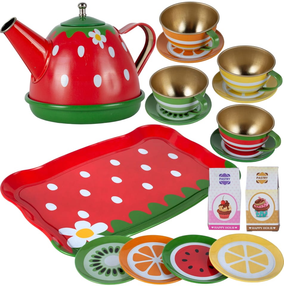 Zestaw Kawowy, do Parzenia Herbaty Kawy Czajnik Filiżanki + Akcesoria 17 el.