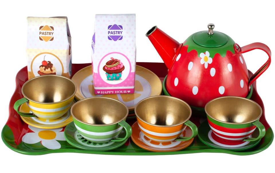 Zestaw Kawowy, do Parzenia Herbaty Kawy Czajnik Filiżanki + Akcesoria 17 el.