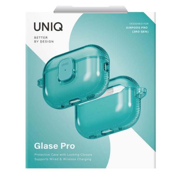 Etui UNIQ Glase Pro do AirPods Pro 3     Lock Case turkusowy