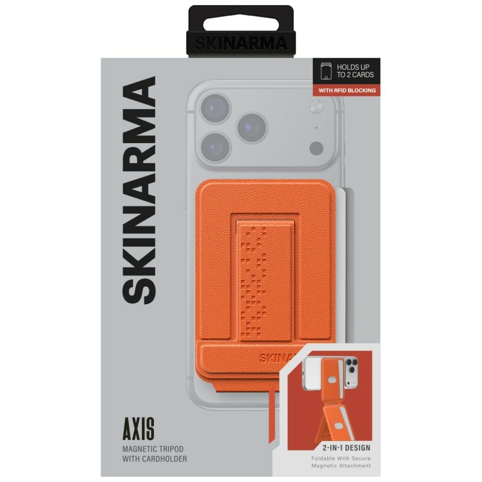 Portfel Skinarma Axis magnetyczny        składany tripod pomarańczowy