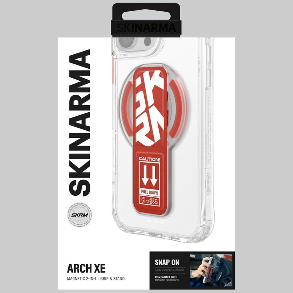 Uchwyt magnetyczny Skinarma Arch XE      Phaze Smart Grip-Stand czerwony