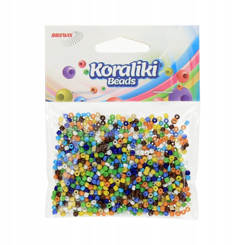 Koraliki akrylowe 35mm mix kolorów (30g) KZ9 BREWIS