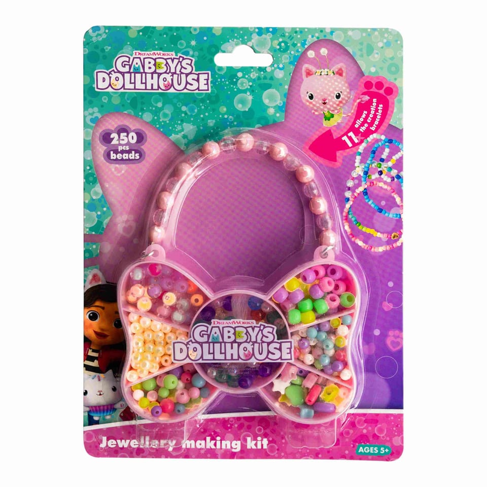 Zestaw koralików Gabbys Dollhouse 250szt.+2m gumki Motyl ASTRA 334024007