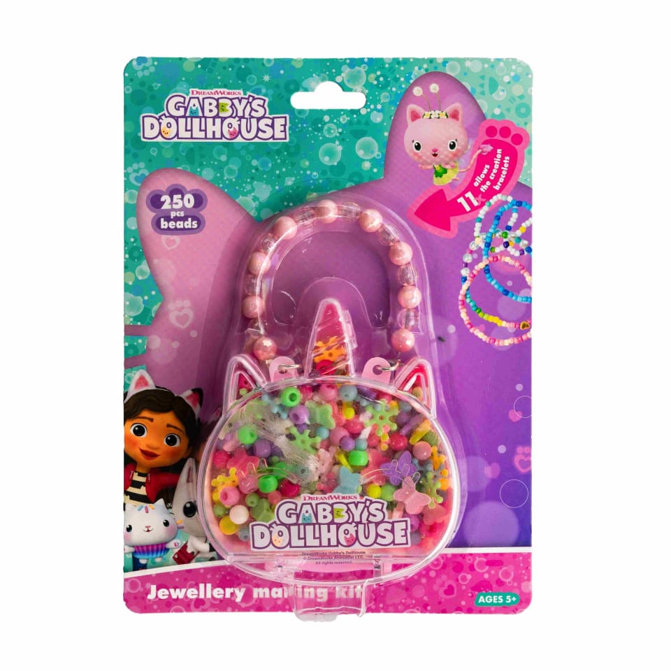 Zestaw koralików Gabbys Dollhouse 250szt.+2m gumki Jednorożec 334024009