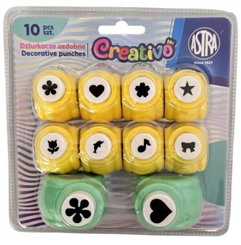 Zestaw kreatywny 3 ASTRA Creativo 10szt. dziurkacze 10mm 8szt., 18mm 2szt. 334025903