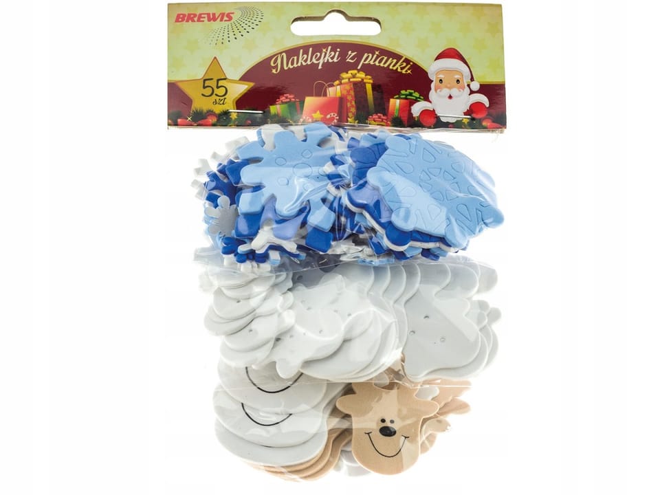 Naklejki z pianki RENIFERY BAŁWANKI 55szt. 681010 PVX04
