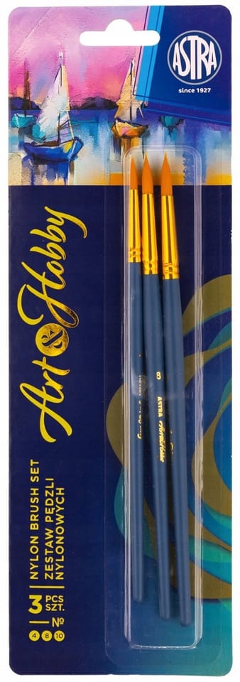 Zestaw pędzli nylonowych ASTRAPEN Art&Hobby 3szt. 315024010