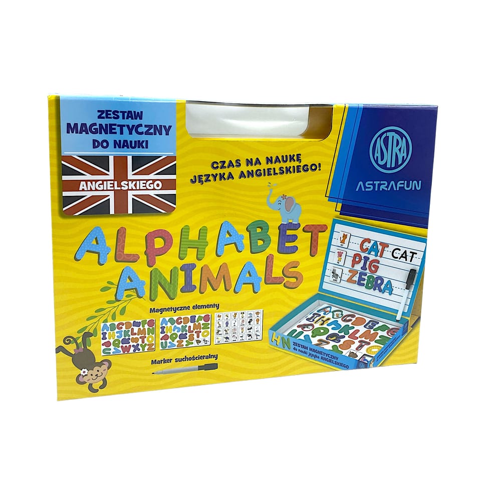 Magnetyczny zestaw kreatywny Nauka Angielskiego w pudełku z rączką ASTRAFUN 76el. 338025901