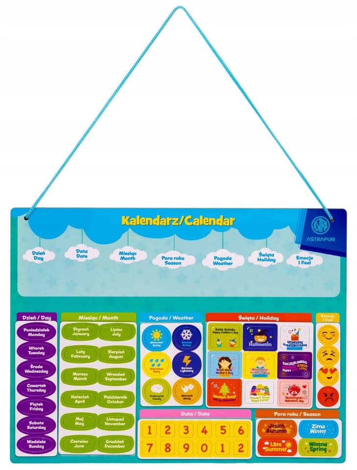 Magnetyczny zestaw do nauki Kalendarza ASTRAFUN 55el. 338025903