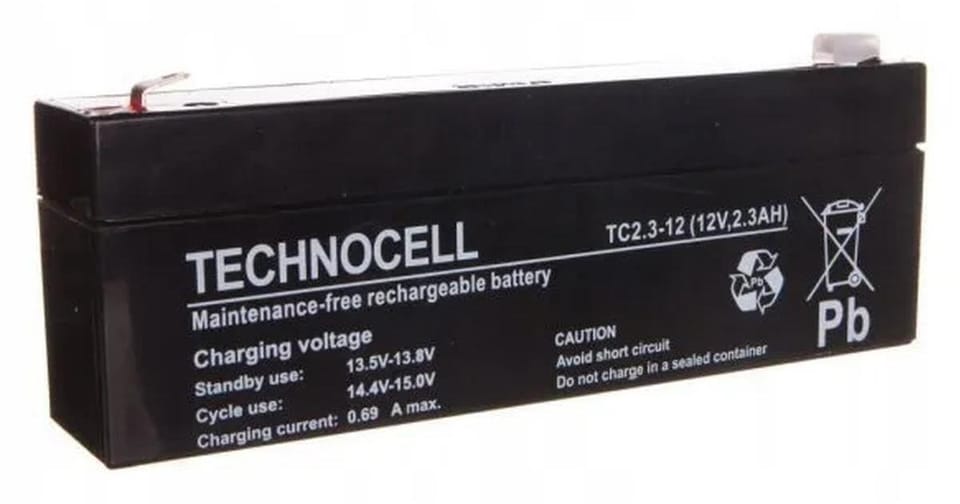 Akumulator AGM TECHNOCELL serii TC 12V 2,3Ah