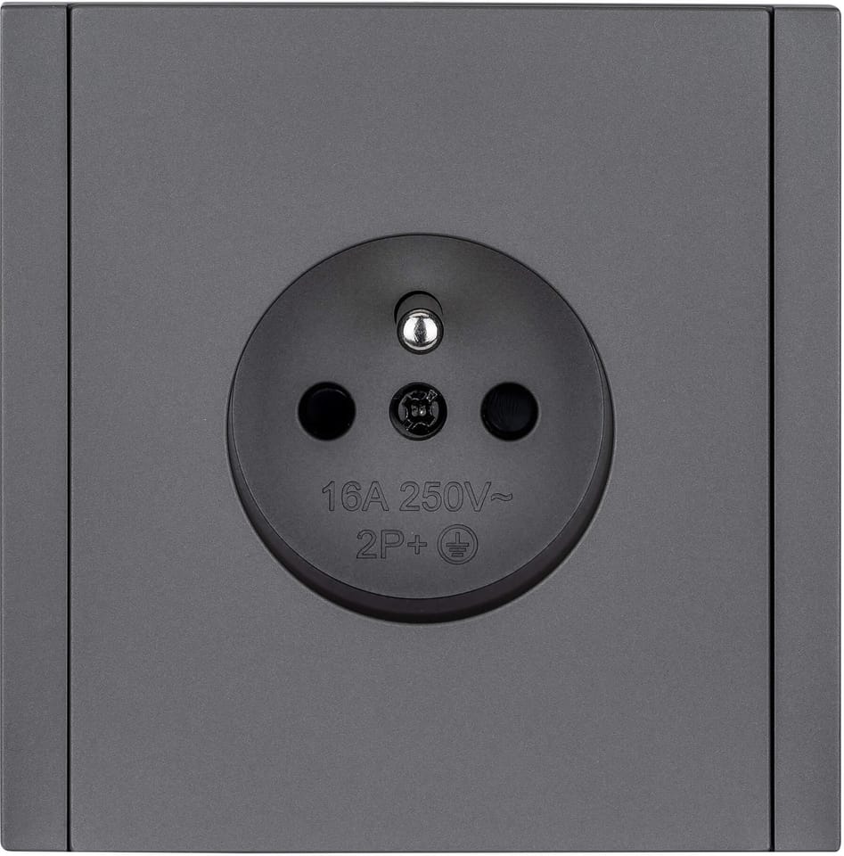 Gniazdo pojedyncze z uziemieniem szare WESA – CC TR 13X