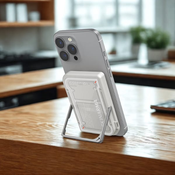 Powerbank Skinarma Nexus Mecha Magnetic  Kick-Stand 5000mAh 20W PD USB-C MagSafe jasno szary