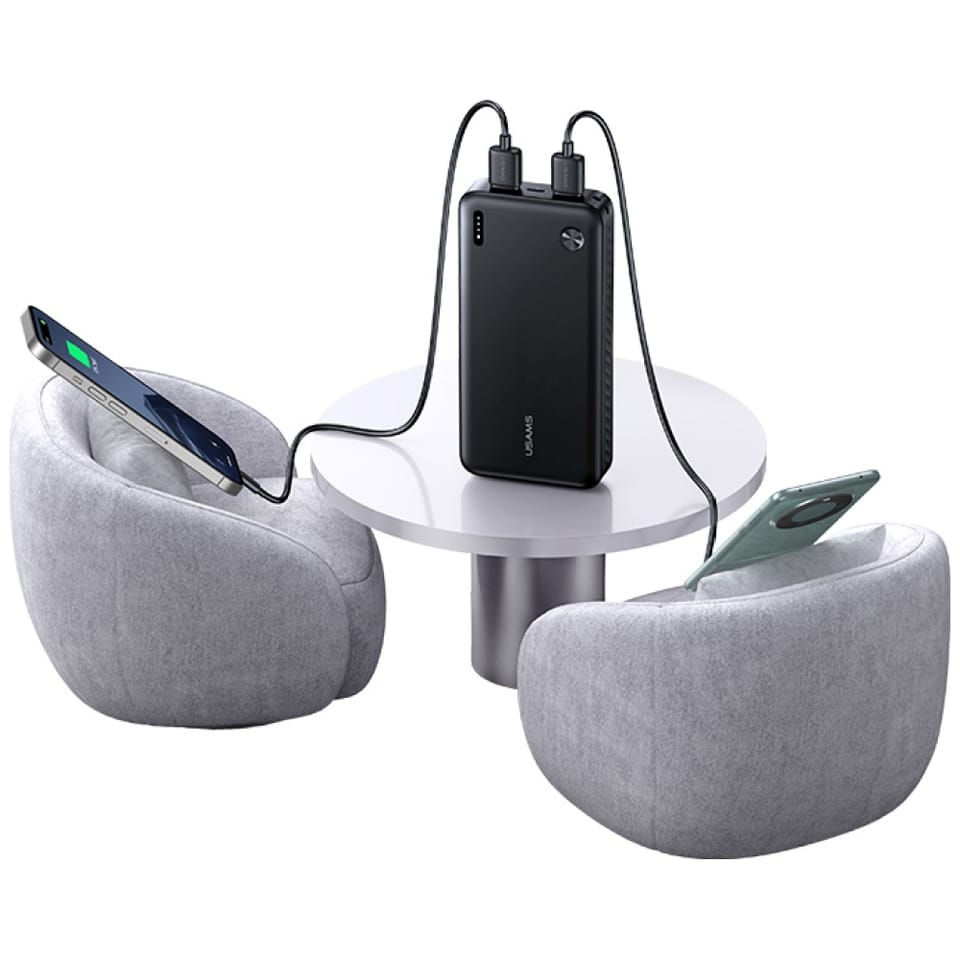 Powerbank USAMS PB83 2xUSB-A 1xUSB-C     20000mAh czarny