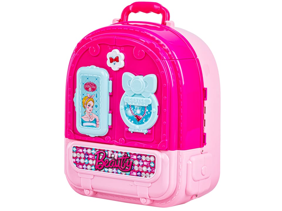 Domek Dla Lalek Toaletka W Walizce Plecak Zestaw 3w1 + Akcesoria