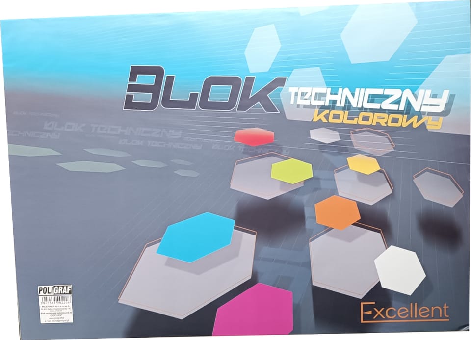 Blok techniczny A3 20k kolorowy EXCELLENT POLIGRAF