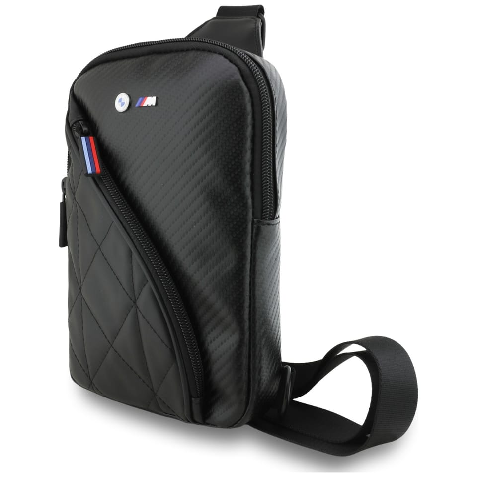 Torebka na telefon BMW Carbon            Pocket&Metal Logo Crossbody czarny