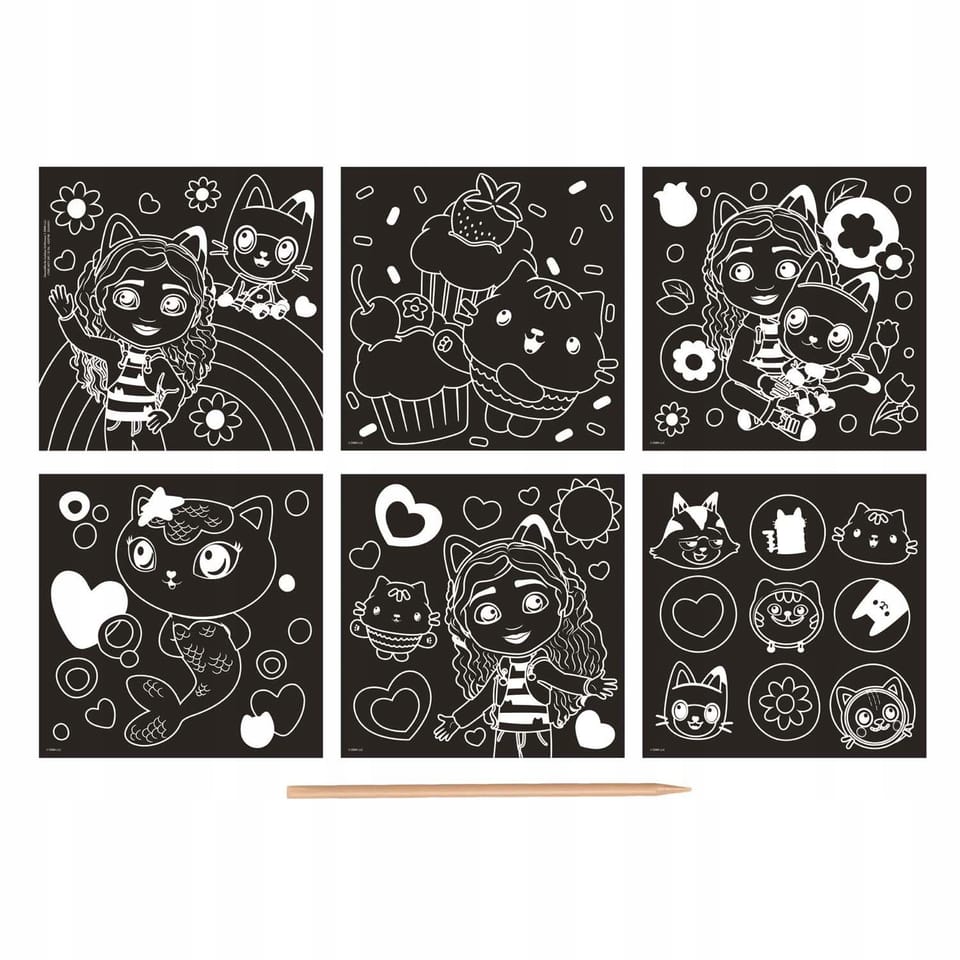 Zdrapywanka Gabbys Dollhouse + długopis 6ark. 19,5x19,5cm 420748 MOXY