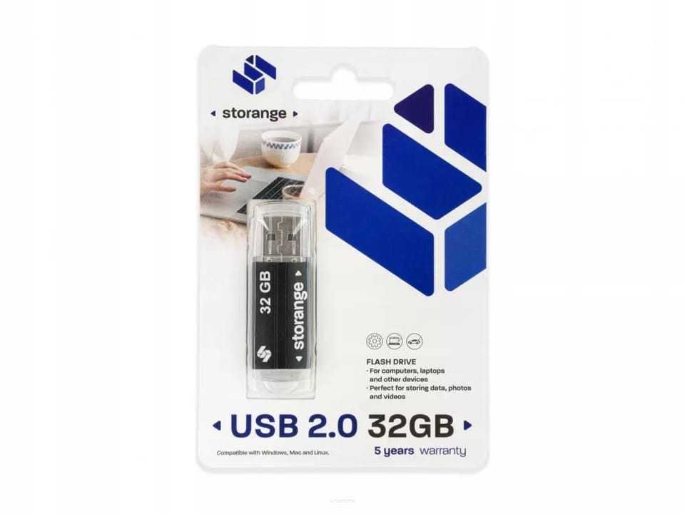 Pamięć USB-A 32GB USB 2.0 PB32GBBLK STORANGE