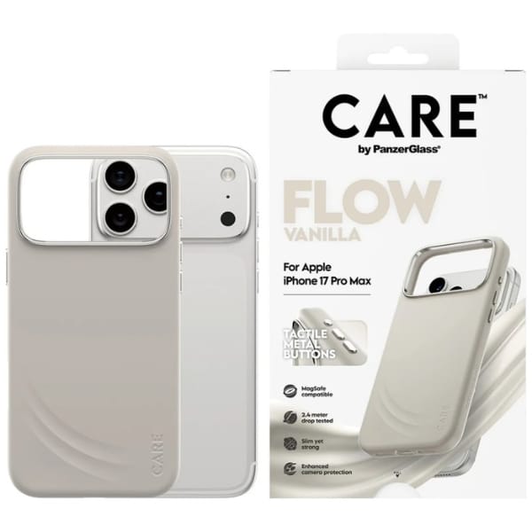 Etui CARE by PanzerGlass FLOW MagSafe do iPhone 17 Pro Max waniliowy
