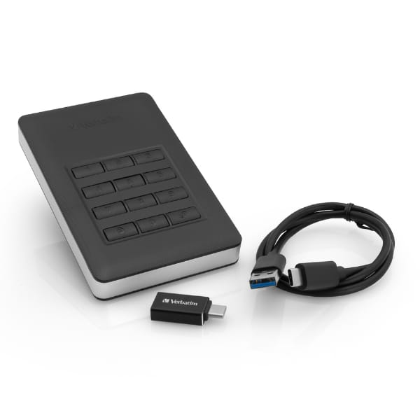Verbatim zewnĂŞtrzny dysk twardy, Store N Go Secure Portable, 2.5", USB 3.0 (3.2 Gen 1), 2TB, 53403, czarny, szyfrowany, z klawiatu