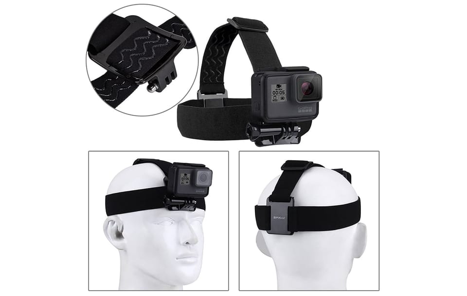 Opaska na głowę Puluz z mocowaniem na kamerę sportową (m.in. Osmo Action 5 Pro, Ace Pro 2)