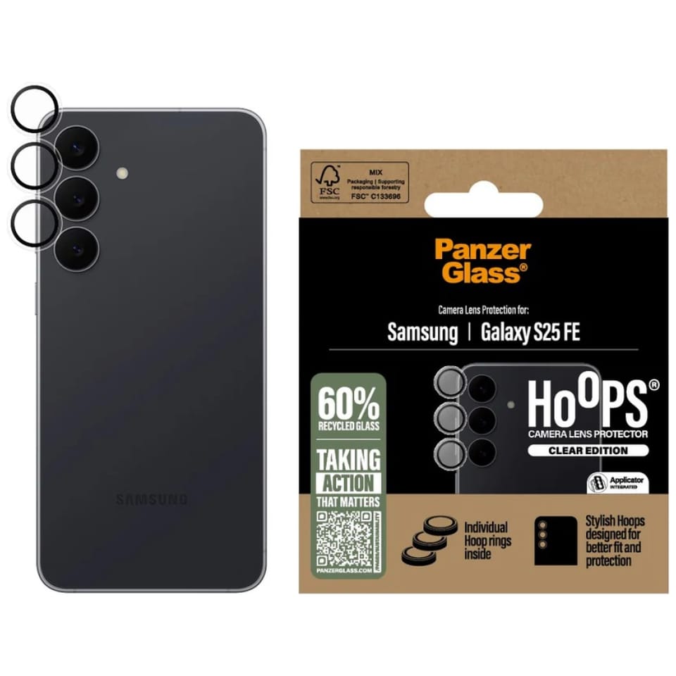 Szkło hartowane na obiektyw PanzerGlass  Hoops Lens Protector do Samsung Galaxy S25 FE przezroczysty