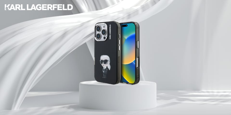 Etui Karl Lagerfeld IML Aquarelle Karl   & Logo MagSafe do iPhone 16 Pro czarny