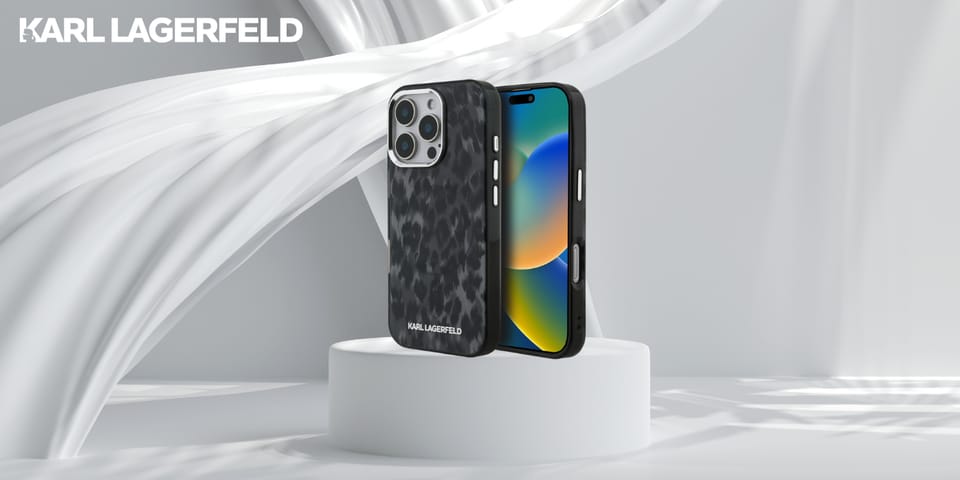 Etui Karl Lagerfeld IML Leopard Pattern  MagSafe do iPhone 16 Pro czarny