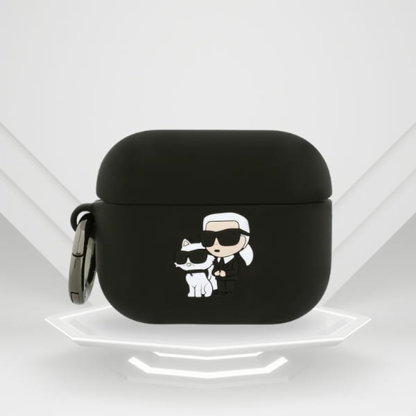 Etui Karl Lagerfeld Silicone             Karl&Chaupette Head 3D do AirPods Pro 3 czarny