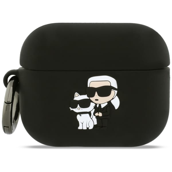 Etui Karl Lagerfeld Silicone             Karl&Chaupette Head 3D do AirPods Pro 3 czarny