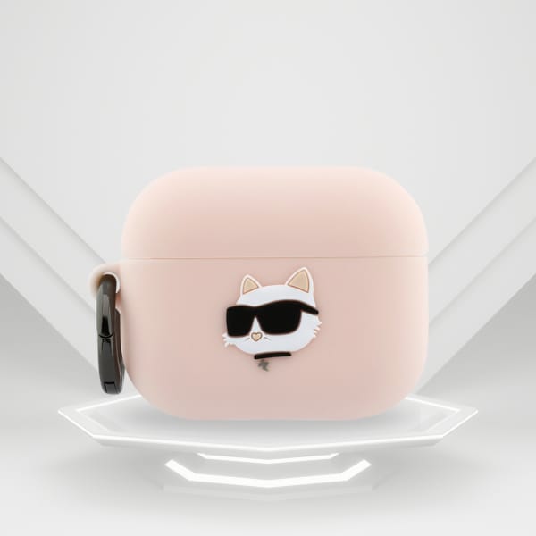 Etui Karl Lagerfeld Silicone Chaupette   Head 3D do AirPods Pro 3 różowy