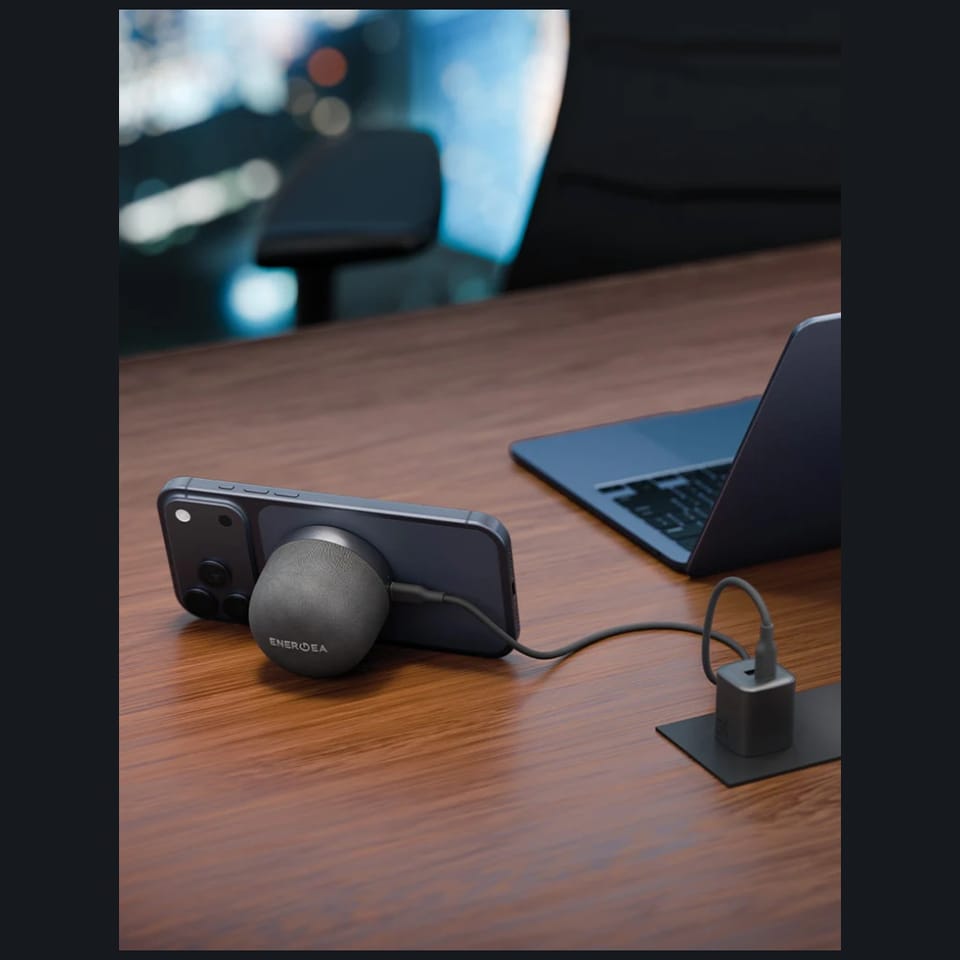 Głośniki Bluetooth Energea Magaudio Go   Plus Qi MagSafe z paskiem grafitowy