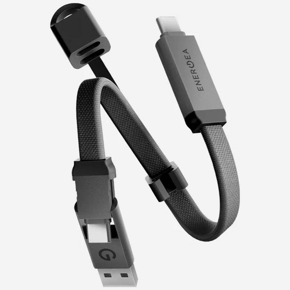 Kabel Energea Sheath Key 2w1 USB-C do    USB-C/USB-A 480Mbps 60W 15cm gunmetal