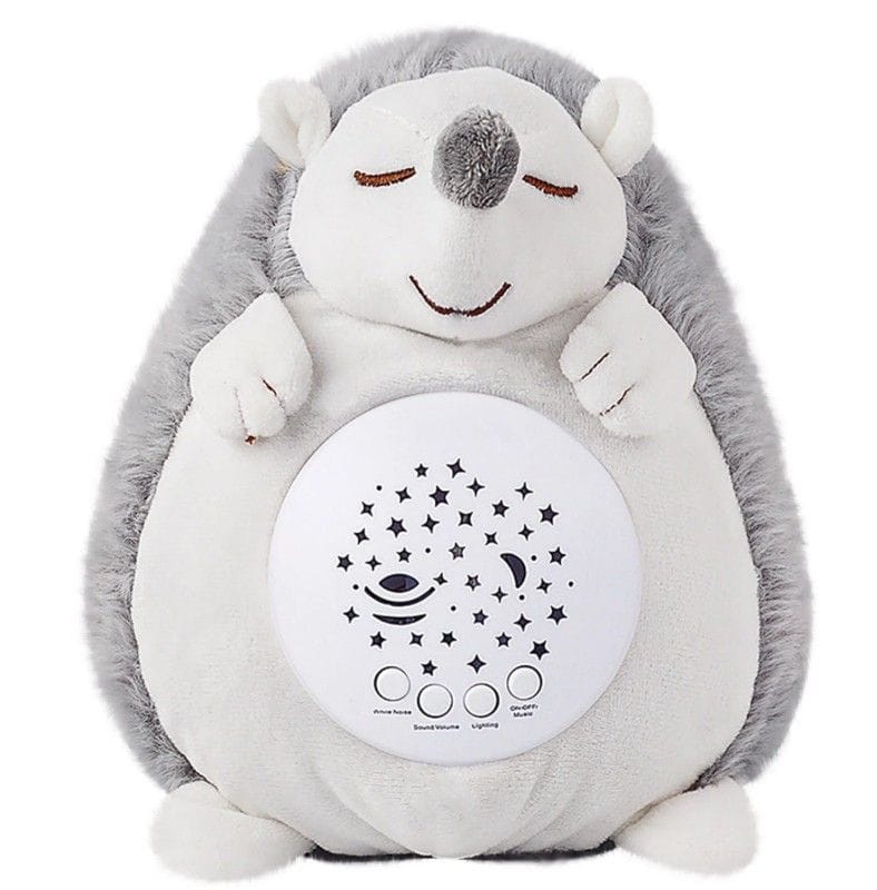 Pluszowy Jeż Jeżyk PROJEKTOR Maskotka Emituje Biały Szum Usypiacz Pomaga Zasnąć Zabawka Dla Dzieci