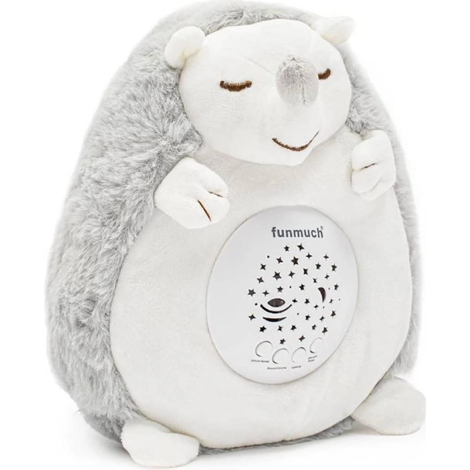 Pluszowy Jeż Jeżyk PROJEKTOR Maskotka Emituje Biały Szum Usypiacz Pomaga Zasnąć Zabawka Dla Dzieci
