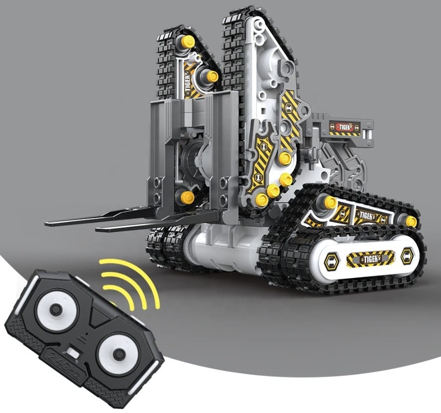 Klocki 176 El. Zestaw do składania MASZYNY BUDOWALNE 4w1 RC Koparka Czołg Wózek Widłowy Zdalnie Sterowane