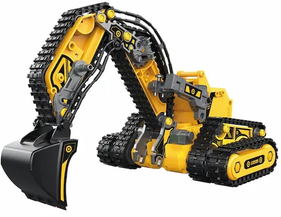 Klocki 176 El. Zestaw do składania MASZYNY BUDOWALNE 4w1 RC Koparka Czołg Wózek Widłowy Zdalnie Sterowane
