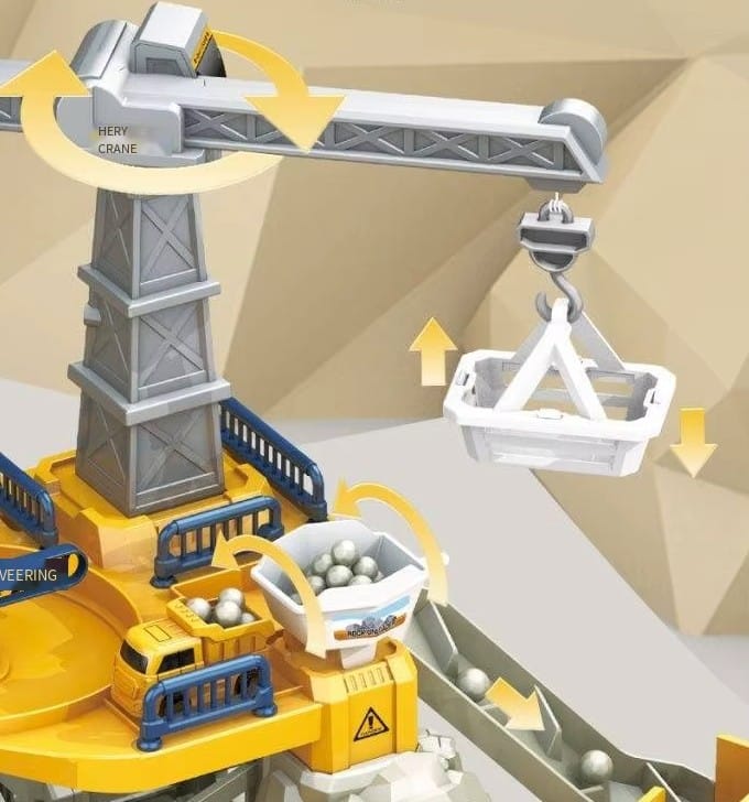 Zjazd samochodowy Tor Kulkowy PLAC BUDOWY Garaż Parking Zjeżdżalnia Dźwig