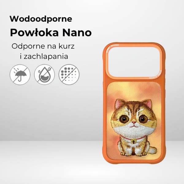 Etui Nimmy Big Eyed Pet 2.0 Cat do       iPhone 17 Pro pomarańczowy