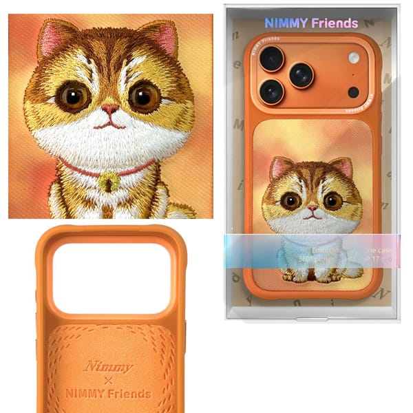 Etui Nimmy Big Eyed Pet 2.0 Cat do       iPhone 17 Pro pomarańczowy