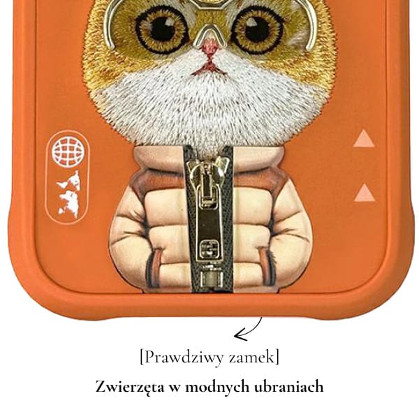 Etui Nimmy Cool&Cute 2.0 Cat do iPhone   17 Pro pomarańczowy