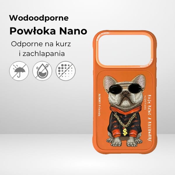 Etui Nimmy Glasses Cool Dog do iPhone 17 Pro pomarańczowy