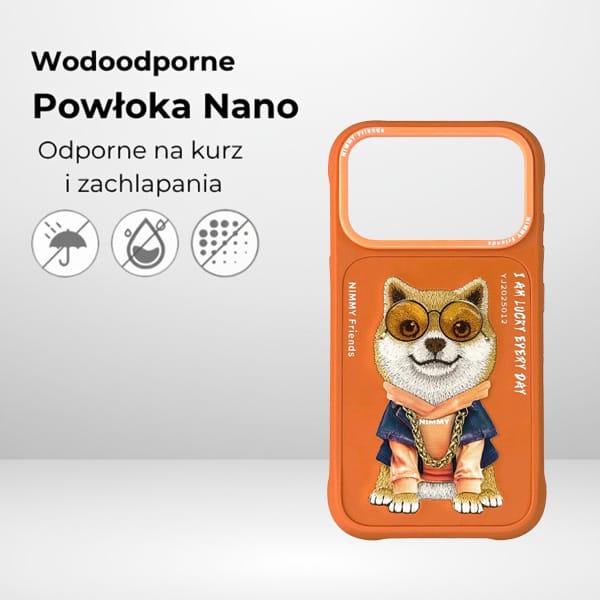 Etui Nimmy Glasses Cool Dog do iPhone 17 Pro pomarańczowy
