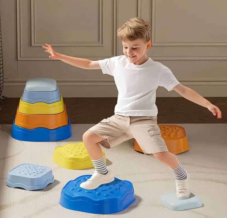 Ścieżka Sensoryczna Dla Dzieci KAMIENIE BALANSUJĄCE 5 Szt Równowaga Trening Równowagi