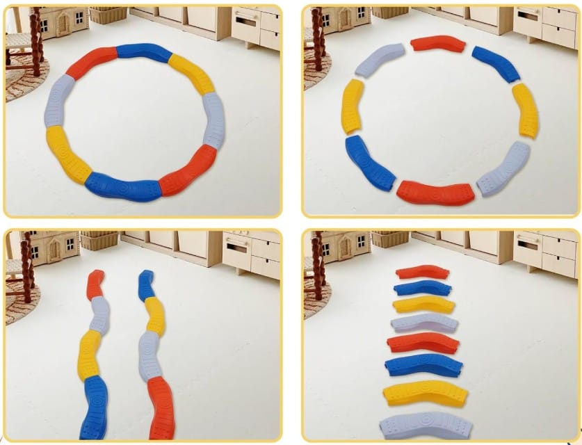 Ścieżka Sensoryczna Dla Dzieci KAMIENIE BALANSUJĄCE Do Ćwiczenia Równowagi 8 Szt Trening Równowagi