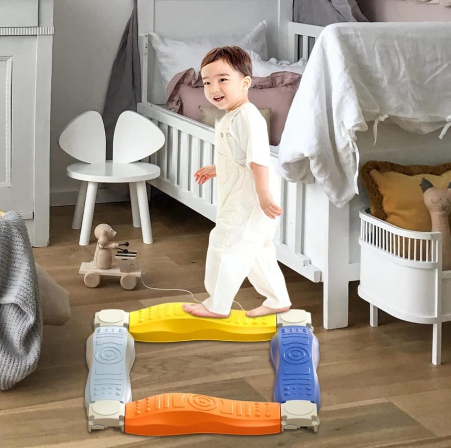 Ścieżka Sensoryczna Dla Dzieci KAMIENIE BALANSUJĄCE Do Ćwiczenia Równowagi 4 Szt Trening Równowagi